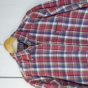 Quizz NY| Mens Red,White,Blue Shirt Plaid Patriotic Preppy Button Down  Sz.M